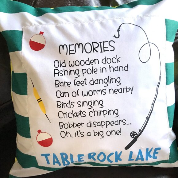 Table Rock Lake Pillow Cover, 18x18: Summer House Cabin Decor, Boating Fishing - Picture 3 of 6